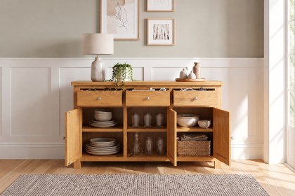 Dorset Oak Large 3 Door 3 Drawer Sideboard Dorset Oak Large 3 Door 3 Drawer Sideboard