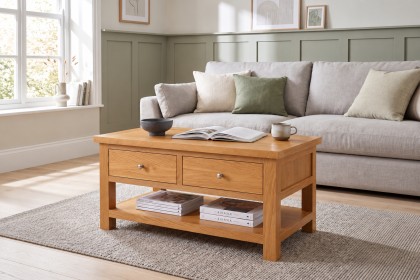 Dorset Oak Coffee Table With 2 Drawers Dorset Oak Coffee Table With 2 Drawers