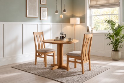 Dorset Oak Round Drop Leaf Dining Table 90cm Dorset Oak Round Drop Leaf Dining Table 90cm