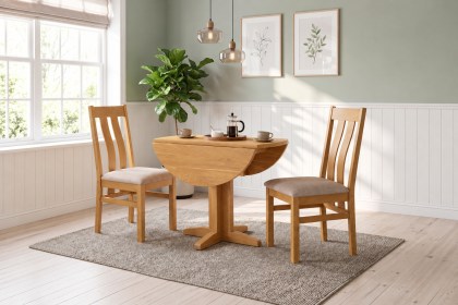 Dorset Oak Round Drop Leaf Dining Table 90cm Dorset Oak Round Drop Leaf Dining Table 90cm