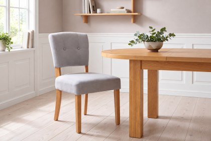 Oxford Fabric Open-backed Chair in Stone Oxford Fabric Open-backed Chair in Stone