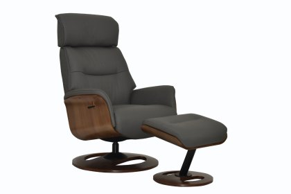 Reya Leather Swivel Chair & Stool Reya Leather Swivel Chair & Stool