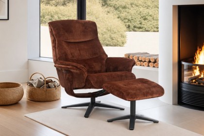 Hudson Swivel Recliner Chair & Footstool Hudson Swivel Recliner Chair & Footstool