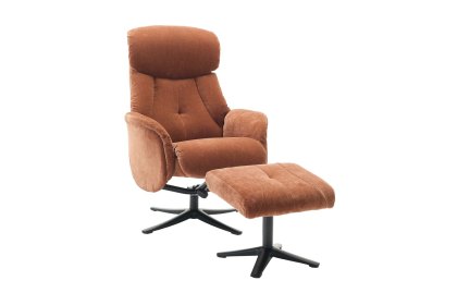 Lucia Fabric Swivel Recliner Chair & Footstool Lucia Fabric Swivel Recliner Chair & Footstool