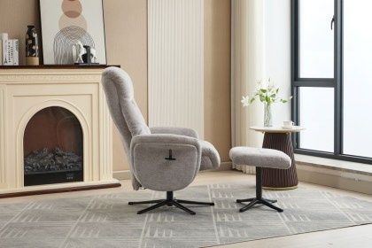 Nevada Fabric Swivel Recliner & Footstool Nevada Fabric Swivel Recliner & Footstool