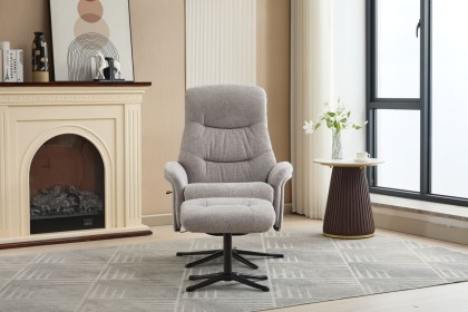 Nevada Fabric Swivel Recliner Chair & Footstool Nevada Fabric Swivel Recliner Chair & Footstool