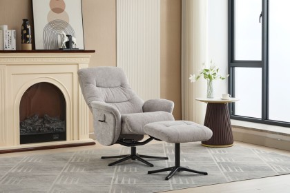 Nevada Fabric Swivel Recliner Chair & Footstool Nevada Fabric Swivel Recliner Chair & Footstool