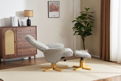 Missouri Fabric Swivel Recliner Chair & Footstool Missouri Fabric Swivel Recliner Chair & Footstool