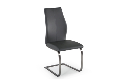 India Grey Dining Chair with Brushed Steel Legs