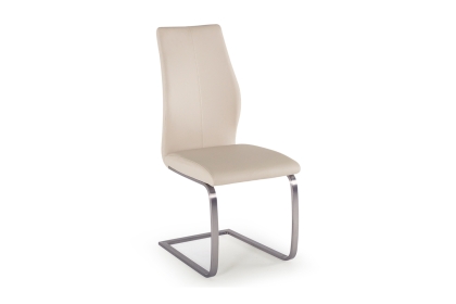 India Taupe Dining Chair with Brushed Steel Legs