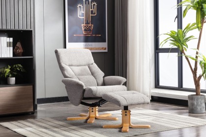 Marseille Swivel Recliner Chair & Stool