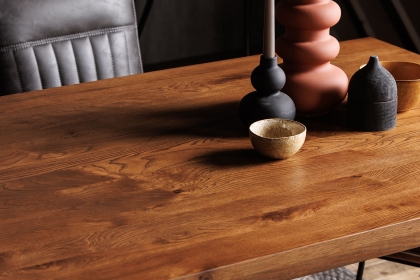 Soho Solid Oak 200cm Holburn Star Base Dining Table & 6 Cooper Dining Chairs