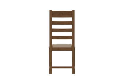 Light Rustic Oak Ladder Back Dining Chair Wooden Seat
