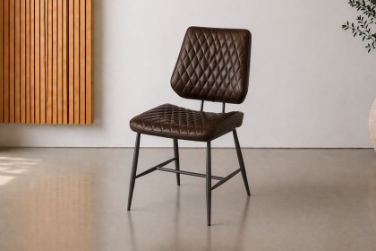 Dalton Quilted Dark Brown Dining Chair (Pair)