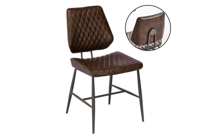 Dalton Quilted Dark Brown Dining Chair (Pair)
