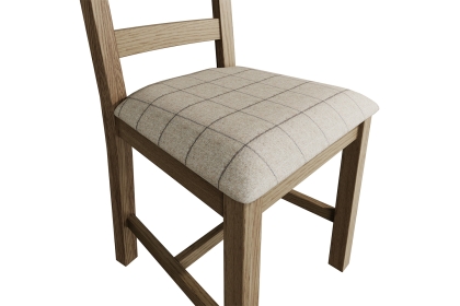 Smoked Oak Slatted Dining Chair in Natural Check