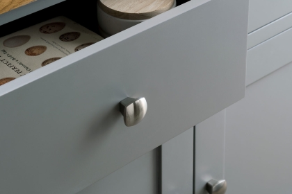 Chester Oak Painted Grey - Large 3 Door 3 Drawer Sideboard -130cm| Moles Breath Grey