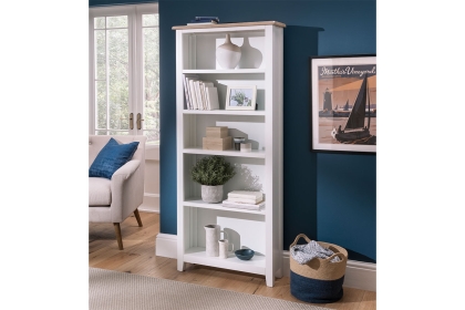 Chester Oak Painted White - Large Bookcase| F&B All White