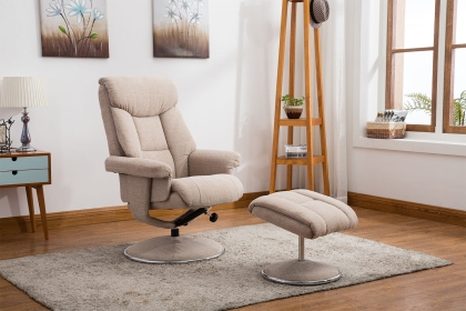 GFA Biarritz Swivel Recliner Chair and Stool