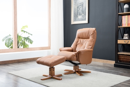 Dublin Swivel Recliner Chair and Stool