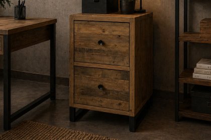 Nixon Reclaimed Wood 2 Drawer Filing Cabinet