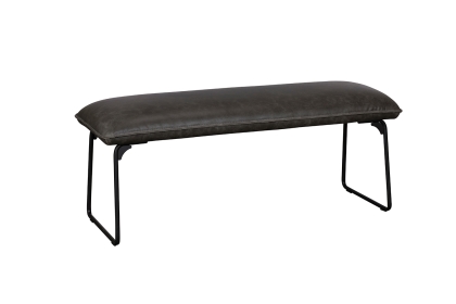 Cooper Leather Low Bench in Grey