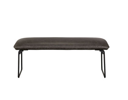 Cooper Leather Low Bench in Grey