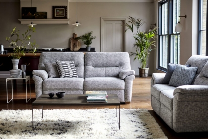 G Plan Seattle Fabric 2 Seater Sofa With Wood Feet