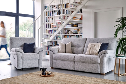 G Plan Seattle Fabric 3 Seater Sofa With Wood Feet