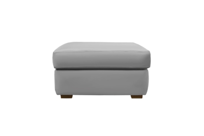G Plan Seattle Leather Footstool With Wood Feet