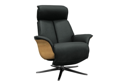 G Plan Ergoform Oslo Leather Chair with Wood Side