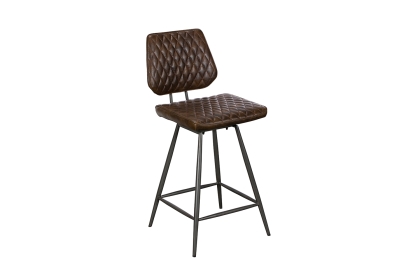 Dalton Quilted Dark Brown Bar Chair