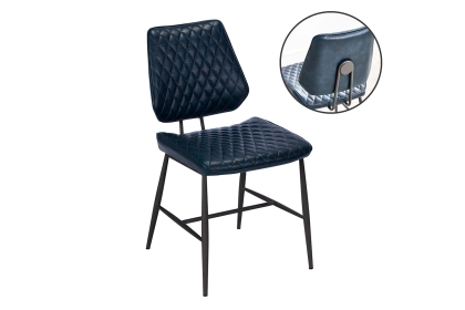 Dalton Quilted Blue Dining Chair (Pair)