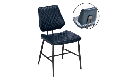Dalton Quilted Blue Dining Chair