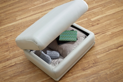 G Plan Malvern Leather Storage Footstool