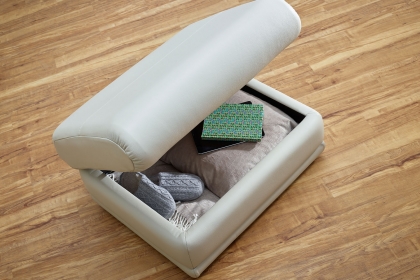 G Plan Malvern Leather Storage Footstool