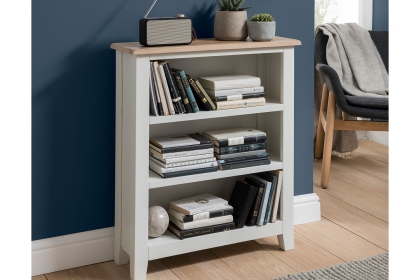 Chester Oak Painted White - Low Bookcase 70cm Wide| F&B All White