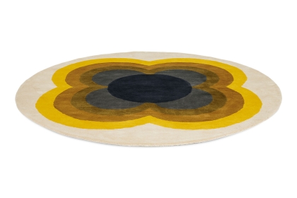 Orla Kiely Round Sunflower Yellow Rug