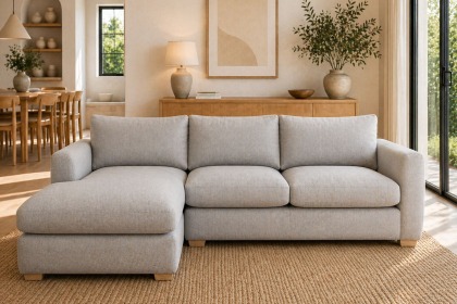 Metz 3 Seater L Shaped Sectional Corner Chaise Sofa