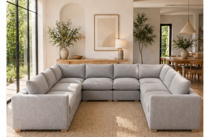 Metz 8 Seater U Shaped Sectional Corner Sofa