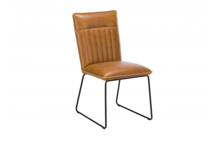 Cooper Leather Dining Chair in Tan (Pair)