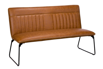 Cooper Low Leather Bench in Tan