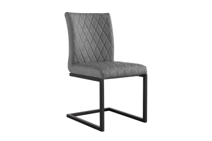 Diamond Stitch Dining Chair in Grey PU