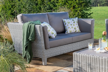 Byron Rattan Garden Lounging Sofa with Chair and Coffee Table Set