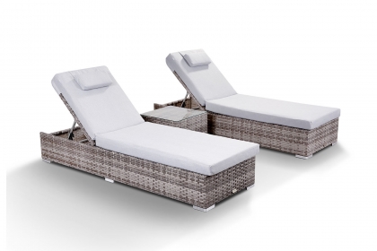 Creole Set of 2 Sun Loungers and Side Table