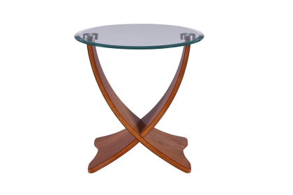 Siena Glass Lamp Table - Walnut