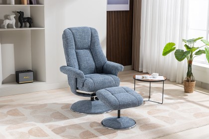 Denver Swivel Recliner Chair & Footstool