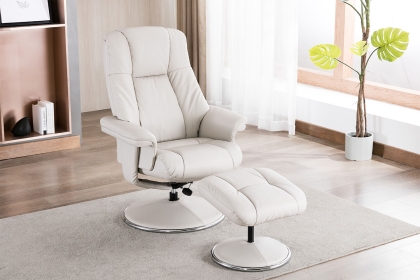 Denver Leather Swivel Chair and Stool