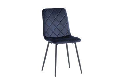 Indy Velvet Dining Chair in Deep Blue