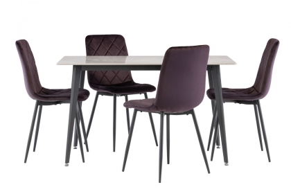 Indy 1.3m Dining Set in Rebecca Grey with x4 Indy Chairs Indy 1.3m Dining Set in Rebecca Grey with x4 Indy Chairs